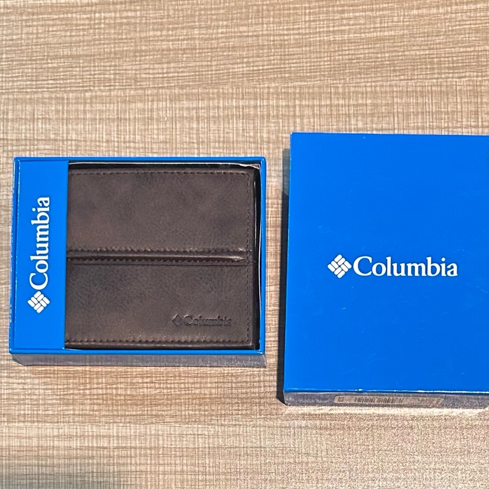 Columbia Dark Brown Leather Card Holder